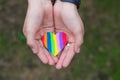 Hands showing a rainbow heart Royalty Free Stock Photo