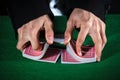 hands shuffling cards casino Royalty Free Stock Photo