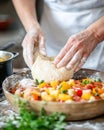 Hands Skillfully Kneading Dough for Authentic Irish Soda Bread in a Warm Rustic Kitchen Royalty Free Stock Photo