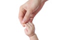 Hands of a small newborn baby hold on to fingers Royalty Free Stock Photo