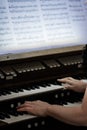 Hands of Someone playing Organ Royalty Free Stock Photo