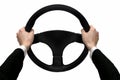 Hands on the steering wheel Royalty Free Stock Photo