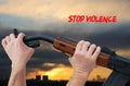 Hands stopping gun violence