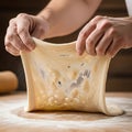 Hands mid-action, dusted with flour, indicating active involvement Royalty Free Stock Photo
