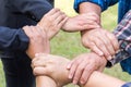 Hands of success startup business teamwork. Creative idea teamwo Royalty Free Stock Photo