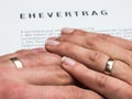 Hands symbolize a marriage contract Royalty Free Stock Photo