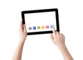 Hands, Tablet and apps Royalty Free Stock Photo