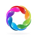 Hands teamwork logo vector Royalty Free Stock Photo