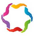 Hands teamwork logo