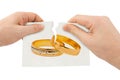 Hands tear picture with wedding rings