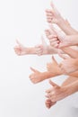 Hands of teenagers showing okay sign on white Royalty Free Stock Photo