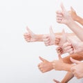 Hands of teenagers showing okay sign on white Royalty Free Stock Photo