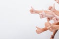 Hands of teenagers showing okay sign on white Royalty Free Stock Photo