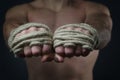 Hands Thai boxer