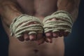 Hands Thai boxer