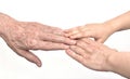 Hands of three generations Royalty Free Stock Photo
