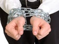 Hands tied chains Royalty Free Stock Photo