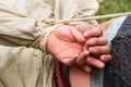 Hands tied with rope Royalty Free Stock Photo