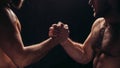 Hands together - fitness team after training - high five. togetherness concept Royalty Free Stock Photo