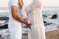 Pregnant woman hugging her husband Royalty Free Stock Photo