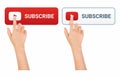 Hands Touch Subscribe Button Icon