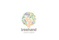 Hands Tree Logo design vector. Helping Charity Logo Royalty Free Stock Photo