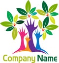 Hands tree logo Royalty Free Stock Photo