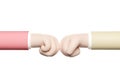 Hands of two people fist bump team teamwork and partnership business success Royalty Free Stock Photo