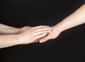 Hands of two People softly touching Royalty Free Stock Photo