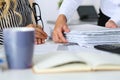 Hands of two women in office Royalty Free Stock Photo