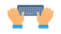 Hands Typing on Computer Keyboard Icon, vector design Generative AI Royalty Free Stock Photo