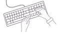 Hands Typing on a Computer Keyboard, Productivity and Work, vector design Generative AI Royalty Free Stock Photo