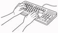 Hands Typing on Computer Keyboard, vector design Generative AI Royalty Free Stock Photo