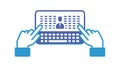 Hands Typing on Computer Keyboard Vector Illustration, vector design Generative AI Royalty Free Stock Photo
