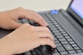 Hands typing on keyboard Royalty Free Stock Photo