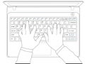 Hands typing