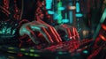 The Hacker Typing on Keyboard.AI generated image Royalty Free Stock Photo