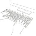 Hands Typing on Keyboard, Digital Productivity, vector design Generative AI Royalty Free Stock Photo