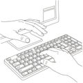 Hands Typing on Keyboard, Digital Productivity, vector design Generative AI Royalty Free Stock Photo