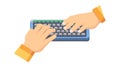 Hands Typing on Keyboard, Digital Work, Productivity, Computer Usage, vector design Generative AI Royalty Free Stock Photo