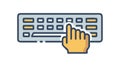 Hands Typing on Keyboard, Efficient Data Input Vector, vector design Generative AI Royalty Free Stock Photo