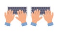 Hands Typing on a Keyboard Outline Illustration, vector design Generative AI Royalty Free Stock Photo