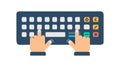 Hands Typing on Keyboard: Productivity and Digital Work, vector design Generative AI Royalty Free Stock Photo