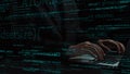 Hands Typing on Laptop with Coding Language Displayed in Background, Symbolizing Programming and Technology Innovation Royalty Free Stock Photo