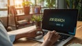 The job search on laptop.AI generated image Royalty Free Stock Photo