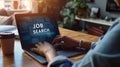 The Job Search on Laptop.AI generated image Royalty Free Stock Photo