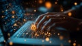 Hands Typing On Laptop Keyboard With Padlock Icon, Network Security And Data Protection Concept Royalty Free Stock Photo