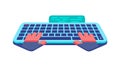 Hands Typing on Modern Computer Keyboard, vector design Generative AI Royalty Free Stock Photo