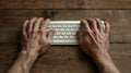 Modern Workspace Minimalism: Efficient Typing on Wireless Keyboard for Productivity Enthusiasts Royalty Free Stock Photo