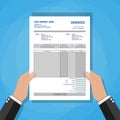 Hands. unfill paper invoice form. receipt. bill. Royalty Free Stock Photo